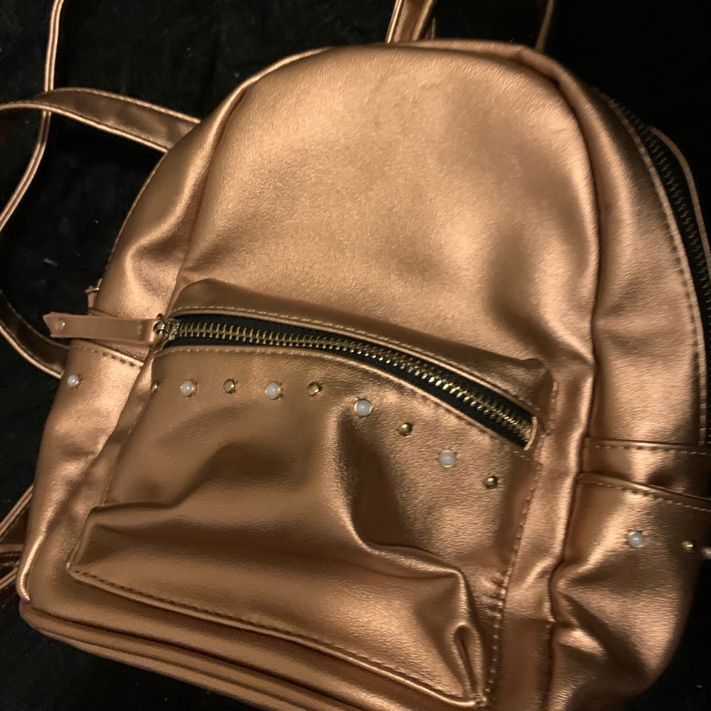 Bronze Golden mini backpack